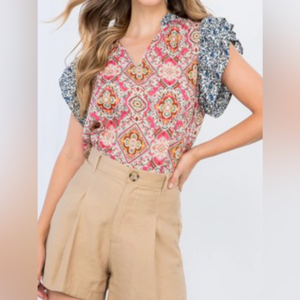 THML Flutter Sleeve Blouse size Small